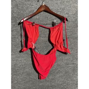 BMJL One Piece Swimsuit Womens Large Red Cutout Monokini Strappy Sexy Swimwear